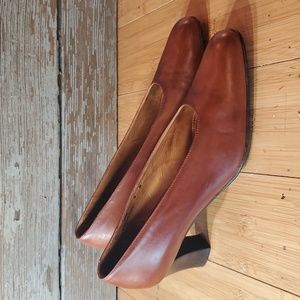 Coach High Heel Pump Tan Size 9 Womans FSJ001 Leather Made in Italy